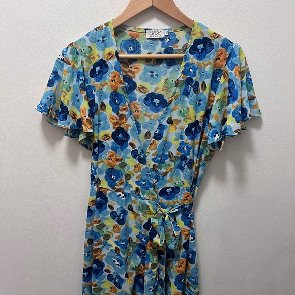 NWOT - Anna Kay Blue Wrap Dress, Size M/L. Never worn, excellent condition. - Picture 6 of 8